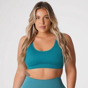 SOLD- NVGTN Teal Galaxy Ribbed Seamless Bra